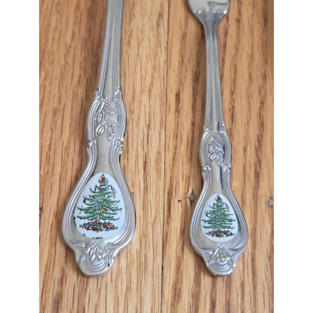 Wallace Silversmiths Spode‎ Christmas Tree  5 Piece Hostess Serving Set